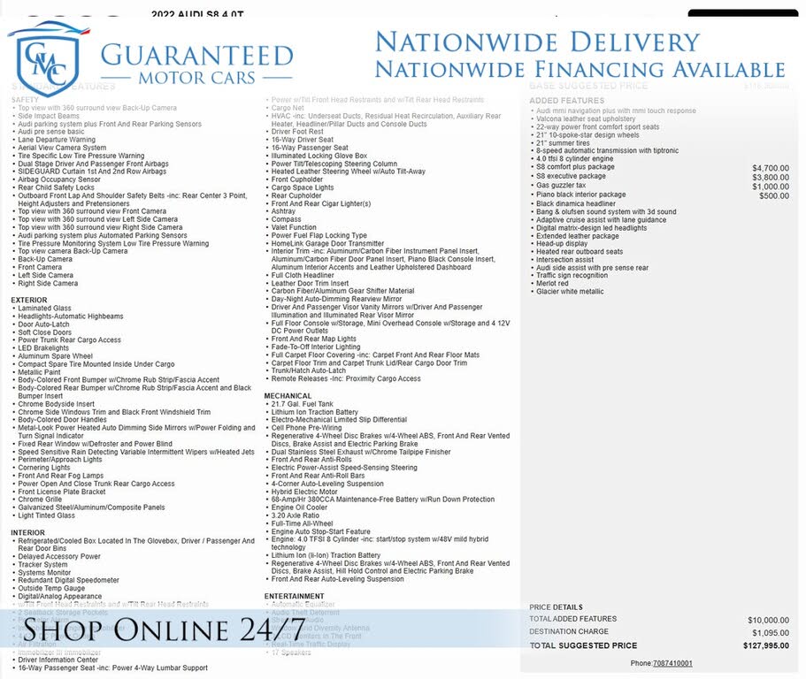 2022 Audi S8 4.0T quattro