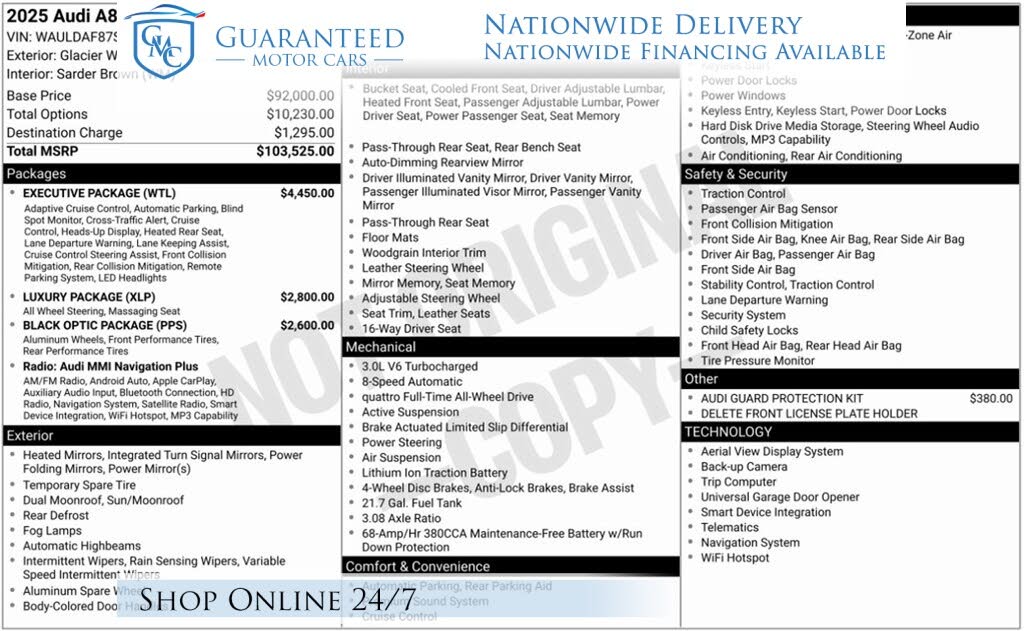 2025 Audi A8 L quattro 55 TFSI AWD