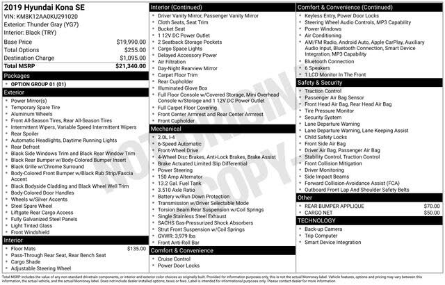 2019 Hyundai Kona SE FWD
