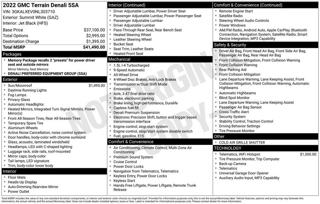 2022 GMC Terrain Denali AWD
