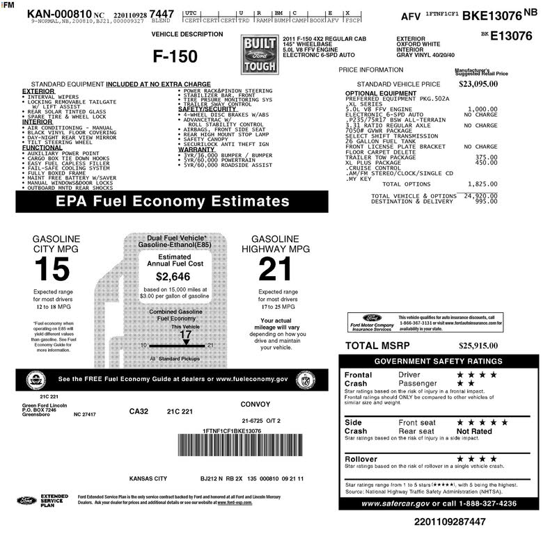 2011 Ford F-150 XL LB