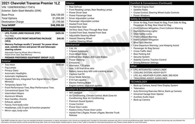 2021 Chevrolet Traverse Premier FWD