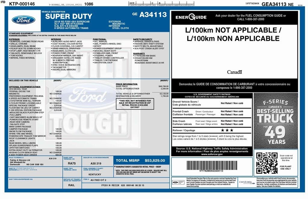 2016 Ford F-250 Super Duty XLT SuperCab 4WD