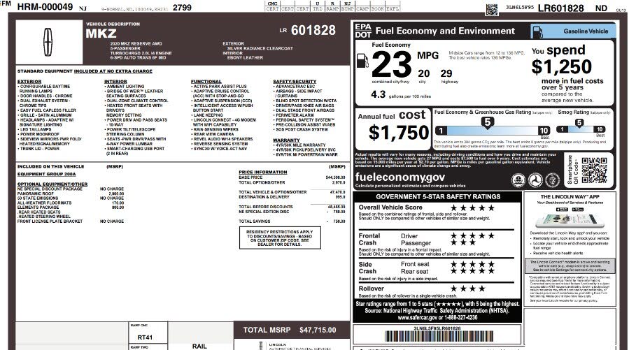 2020 Lincoln MKZ Reserve I AWD