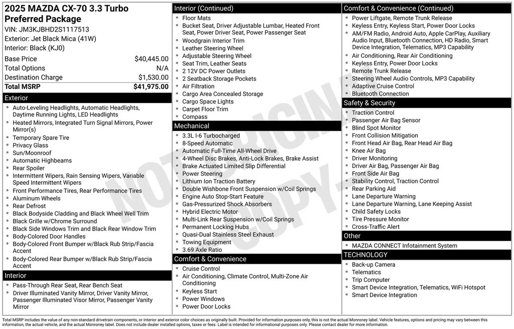 2025 Mazda CX-70 3.3 Turbo Preferred AWD