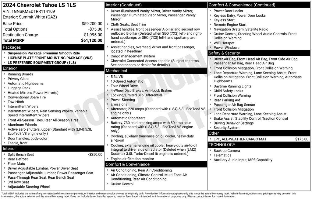 2024 Chevrolet Tahoe LS 4WD