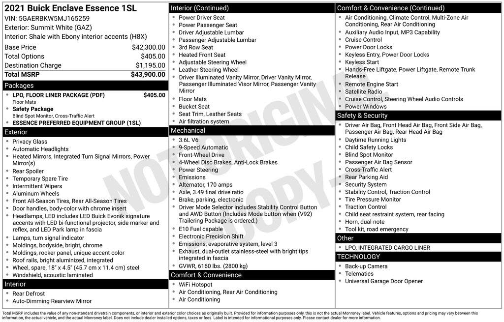 2021 Buick Enclave Essence FWD
