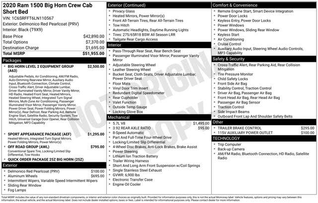 2020 RAM 1500 Big Horn Crew Cab 4WD
