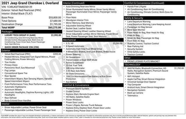 2021 Jeep Grand Cherokee L Overland 4WD