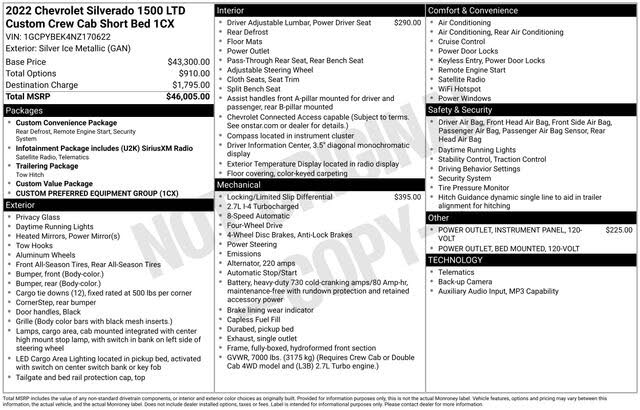 2022 Chevrolet Silverado 1500 Custom Crew Cab 4WD