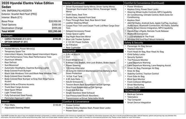 2020 Hyundai Elantra Value Edition FWD