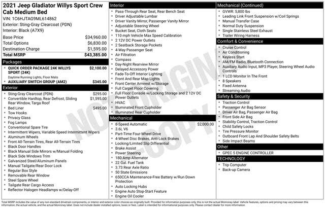 2021 Jeep Gladiator Sport Crew Cab 4WD