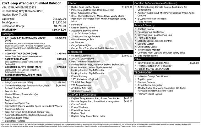 2021 Jeep Wrangler Unlimited Rubicon 4WD