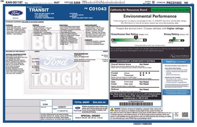 2023 Ford Transit Cargo 250 Medium Roof AWD