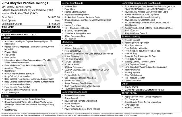 2024 Chrysler Pacifica Touring L FWD