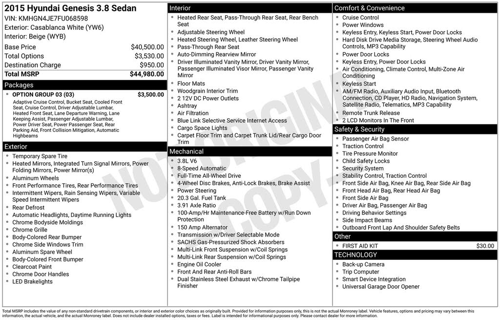 2015 Hyundai Genesis