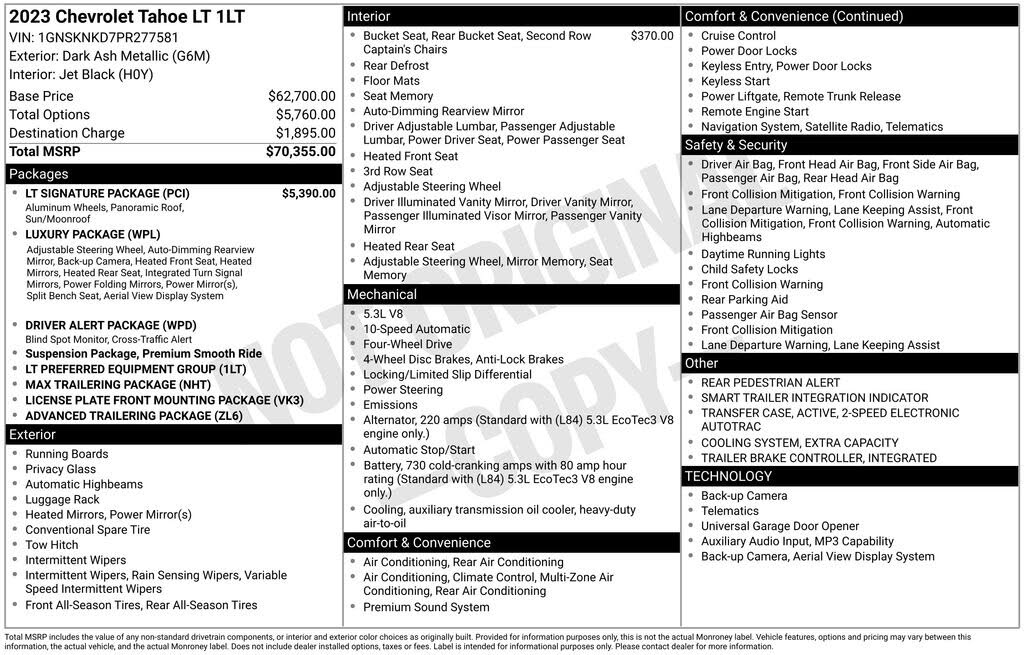 2023 Chevrolet Tahoe LT 4WD