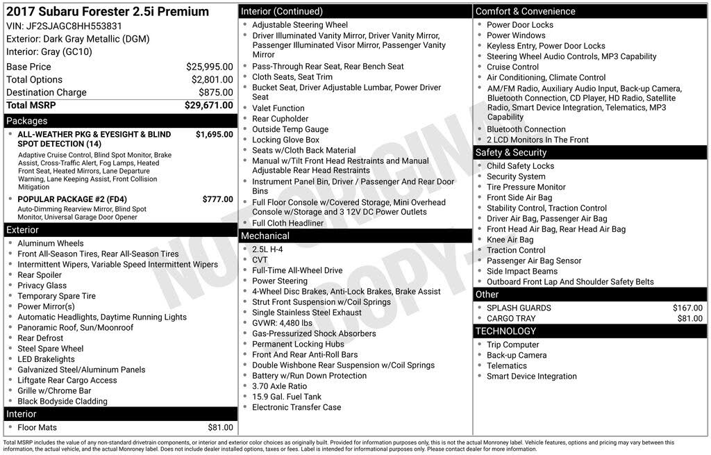 2017 Subaru Forester 2.5i Premium