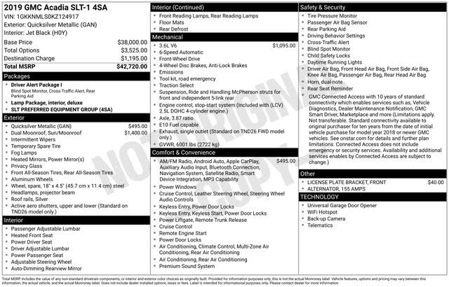 2019 GMC Acadia SLT-1 FWD