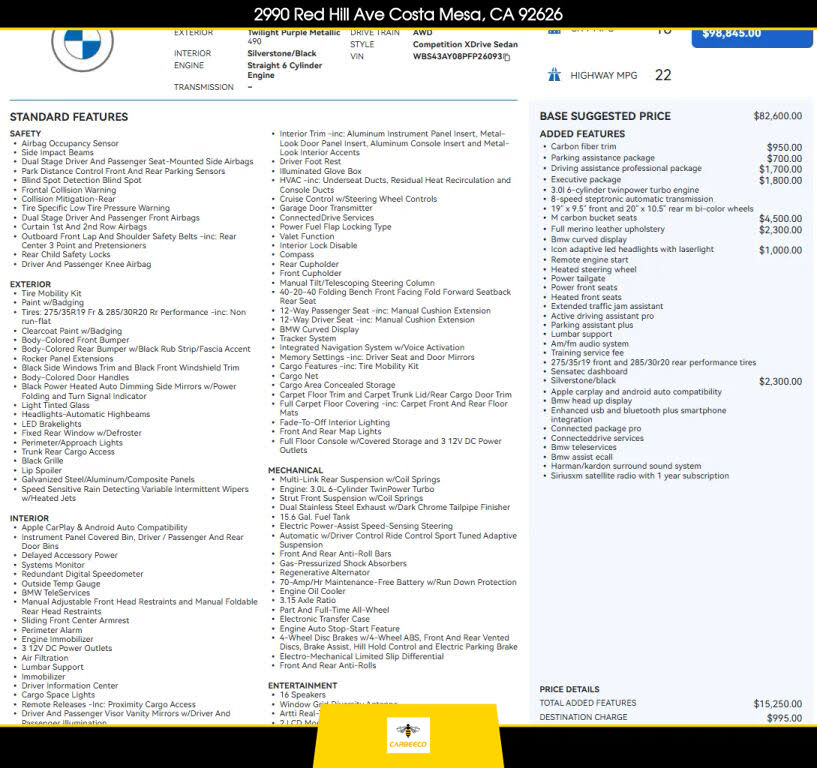 2023 BMW M3 Competition xDrive AWD