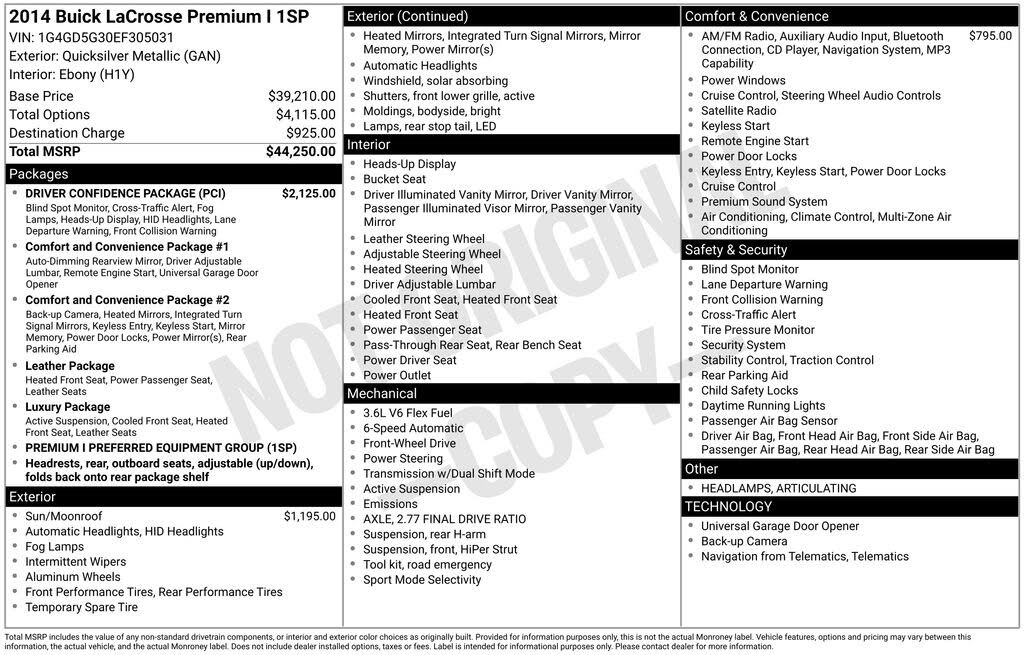 2014 Buick LaCrosse Premium I FWD