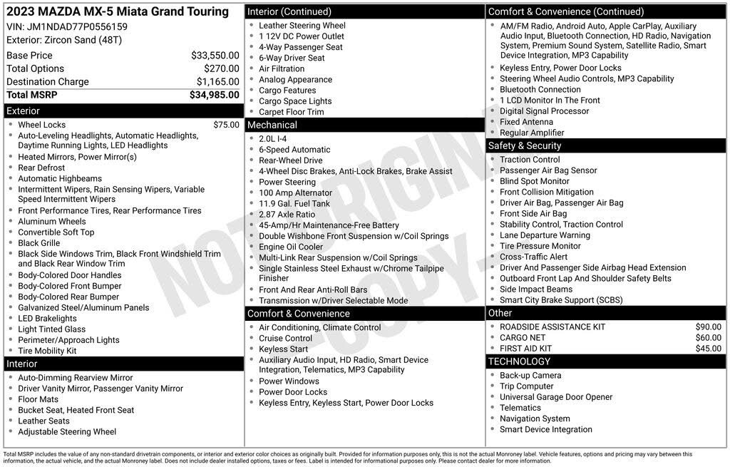 2023 Mazda MX-5 Miata Grand Touring RWD