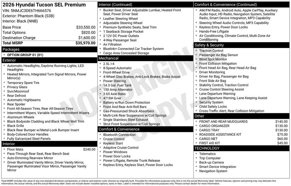 2026 Hyundai Tucson SEL Premium FWD