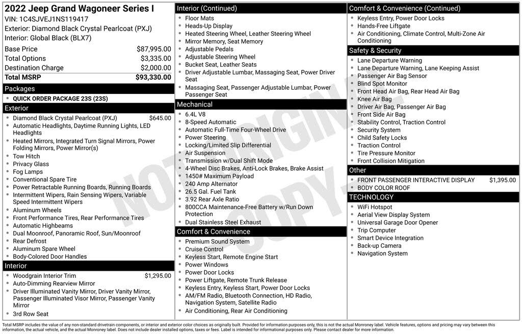 2022 Jeep Grand Wagoneer Series I 4WD