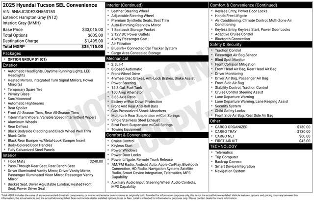 2025 Hyundai Tucson SEL Convenience FWD