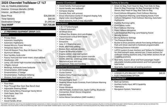 2025 Chevrolet Trailblazer LT AWD