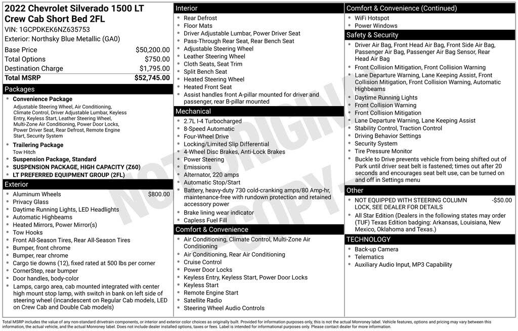 2022 Chevrolet Silverado 1500 LT Crew Cab 4WD