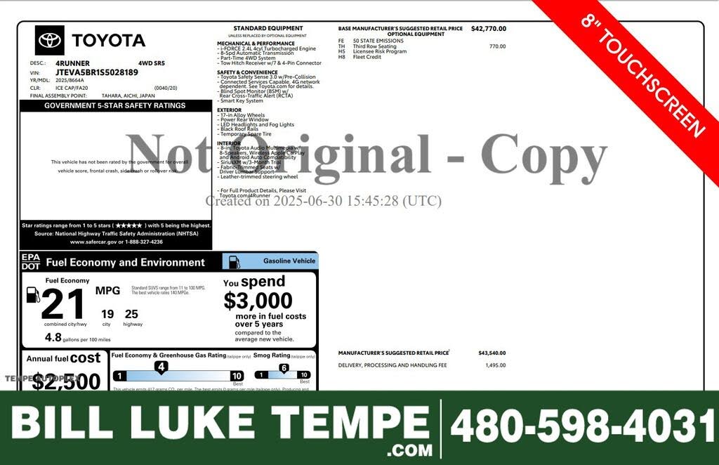 2025 Toyota 4Runner SR5 4WD