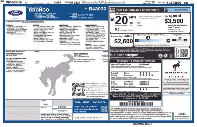 2025 Ford Bronco Big Bend 4-Door 4WD