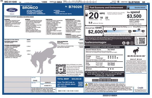 2025 Ford Bronco Big Bend 4-Door 4WD