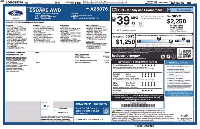 2026 Ford Escape Hybrid ST-Line Select AWD