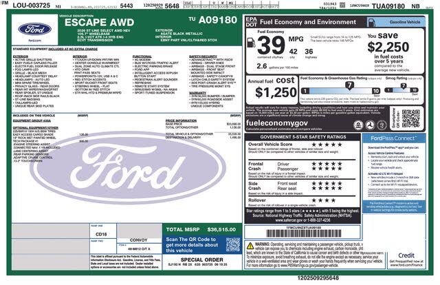2026 Ford Escape Hybrid ST-Line Select AWD