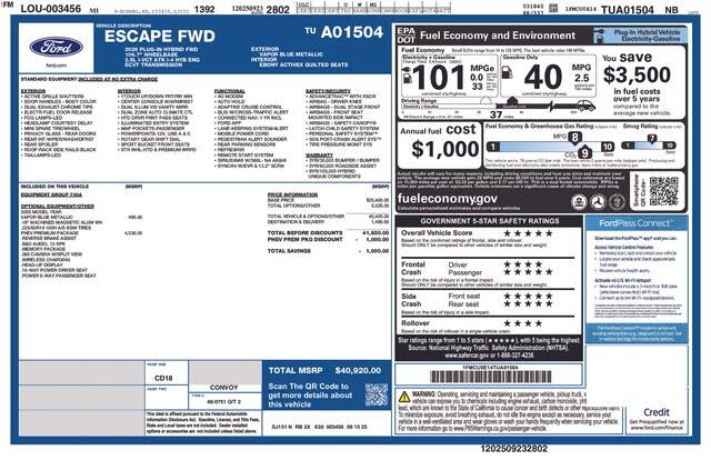 2026 Ford Escape Hybrid Plug-in FWD