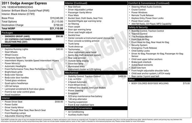 2011 Dodge Avenger Express FWD