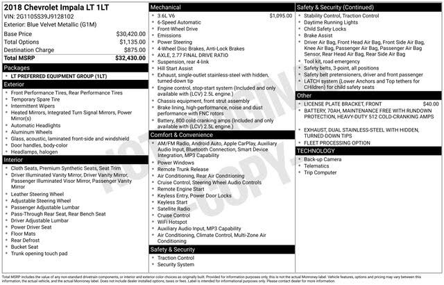 2018 Chevrolet Impala LT FWD