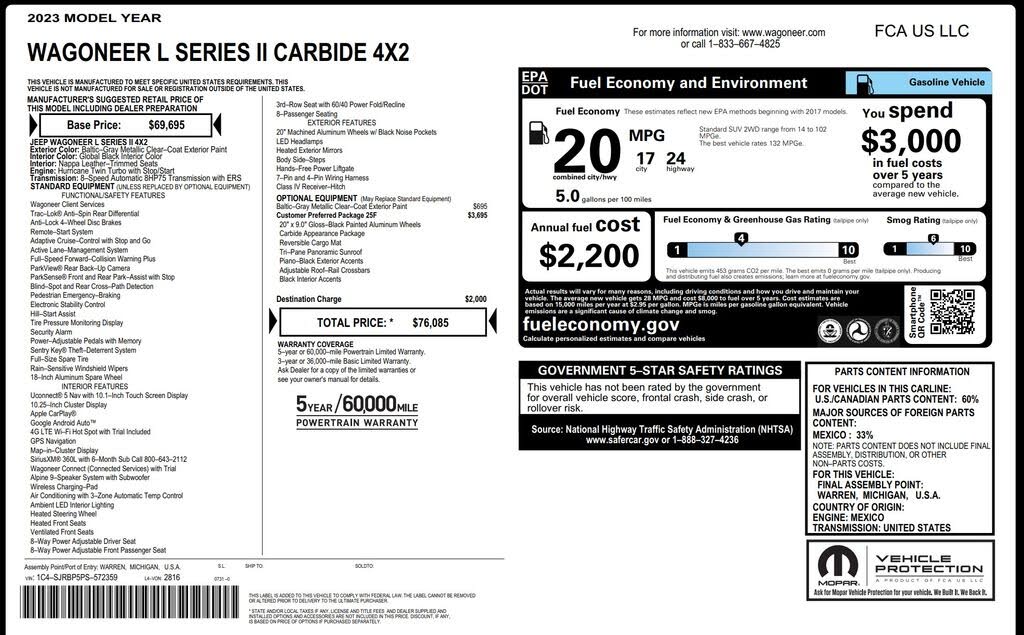 2023 Jeep Wagoneer L Series II RWD