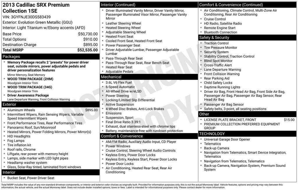 2013 Cadillac SRX Premium AWD