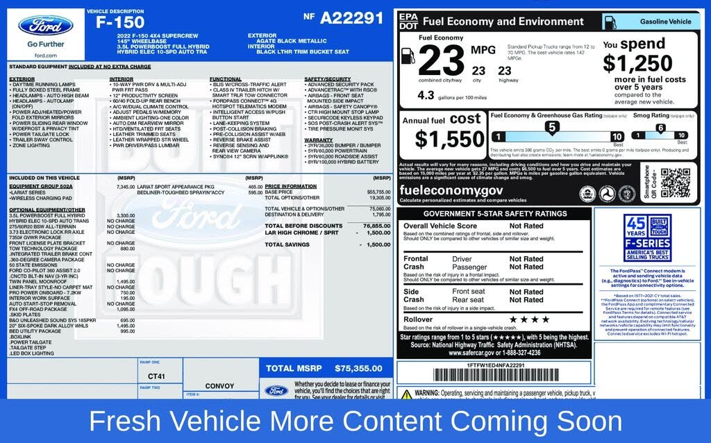 2022 Ford F-150 Lariat SuperCrew 4WD