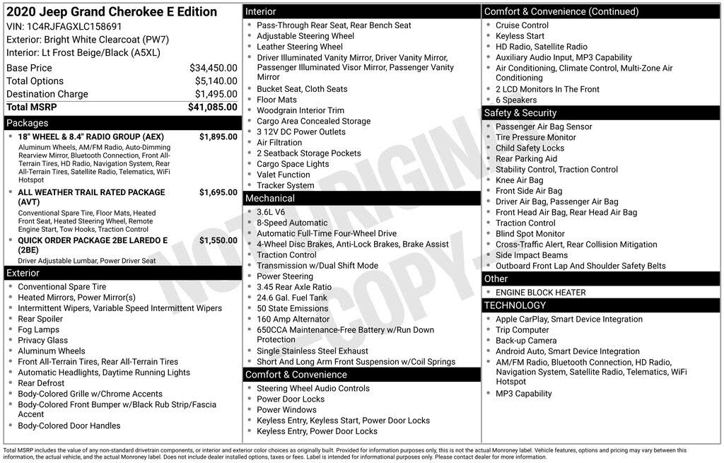 2020 Jeep Grand Cherokee Laredo E 4WD