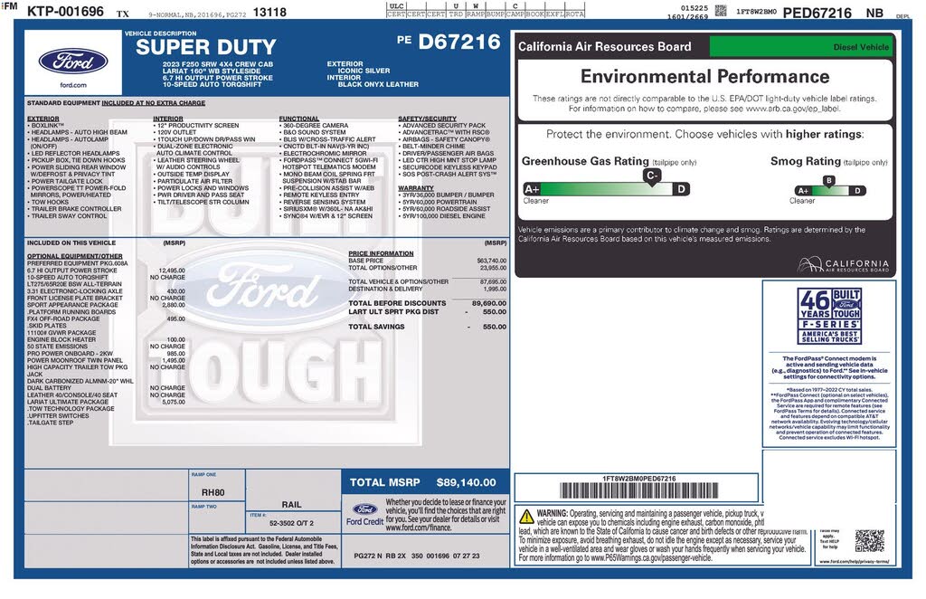 2023 Ford F-250 Super Duty Lariat Crew Cab 4WD