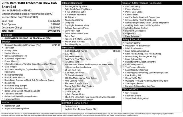 2025 RAM 1500 Tradesman Crew Cab 4WD