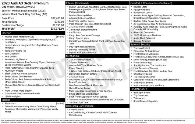 2023 Audi A3 40 TFSI quattro Premium AWD