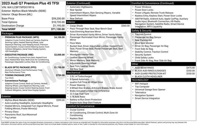 2023 Audi Q7 quattro Premium Plus 45 TFSI