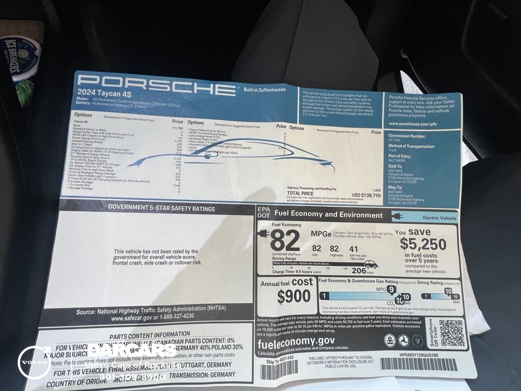 2024 Porsche Taycan 4S Sedan AWD