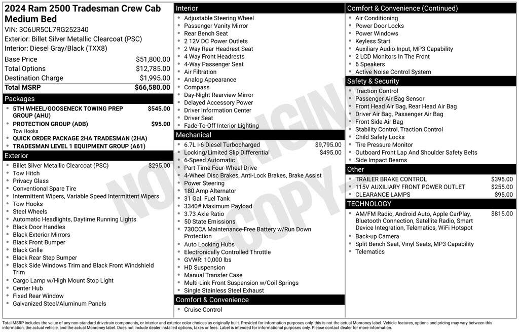 2024 RAM 2500 Tradesman Crew Cab 4WD