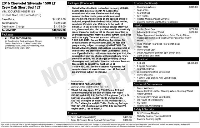 2016 Chevrolet Silverado 1500 LT Crew Cab 4WD